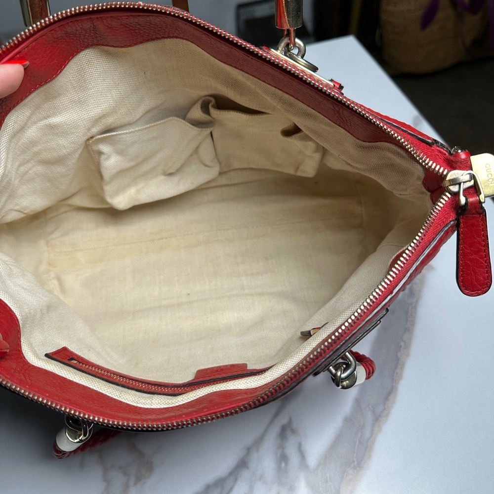 SOLD ❌ Gucci Red Leather 2 Way Bag - Picture 5 of 15